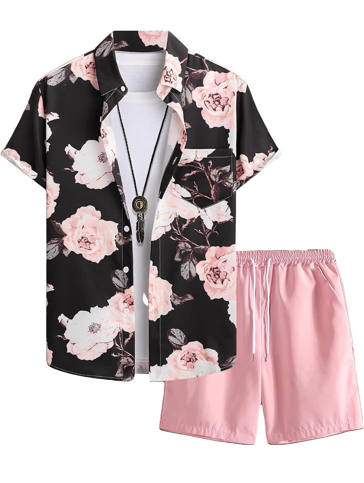 GORGLITTER Men's 2 Piece Vacation Beach Outfit