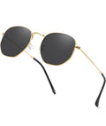Metal Hexagonal Polarized Sunglasses