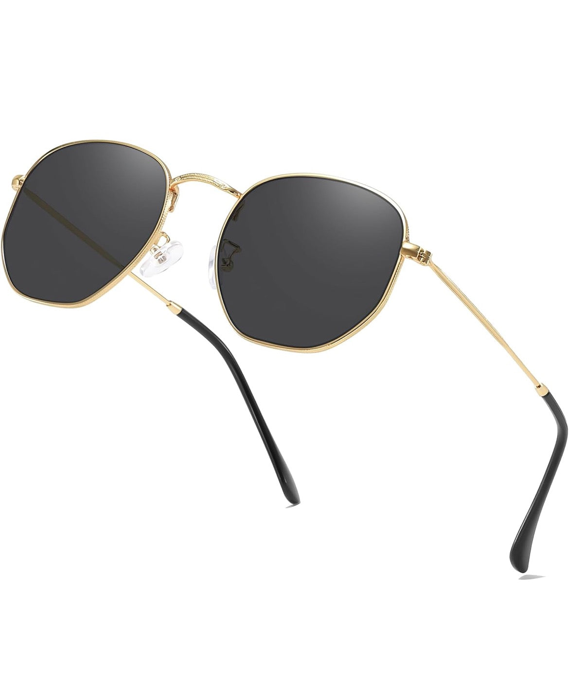 Metal Hexagonal Polarized Sunglasses